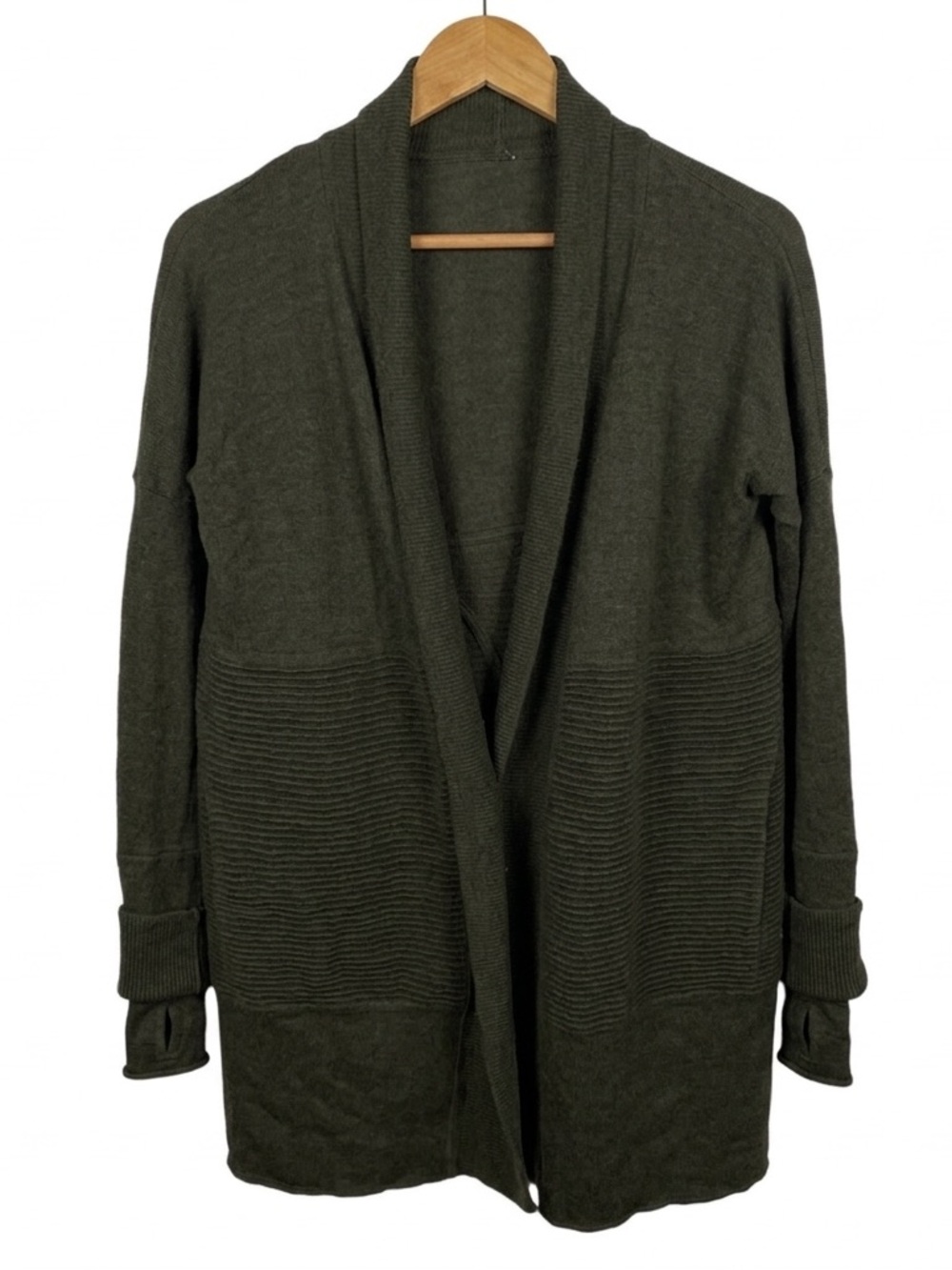 Lululemon Women's Sit In Lotus Wrap Merino Wool Heathered Dark Olive Green XS/S